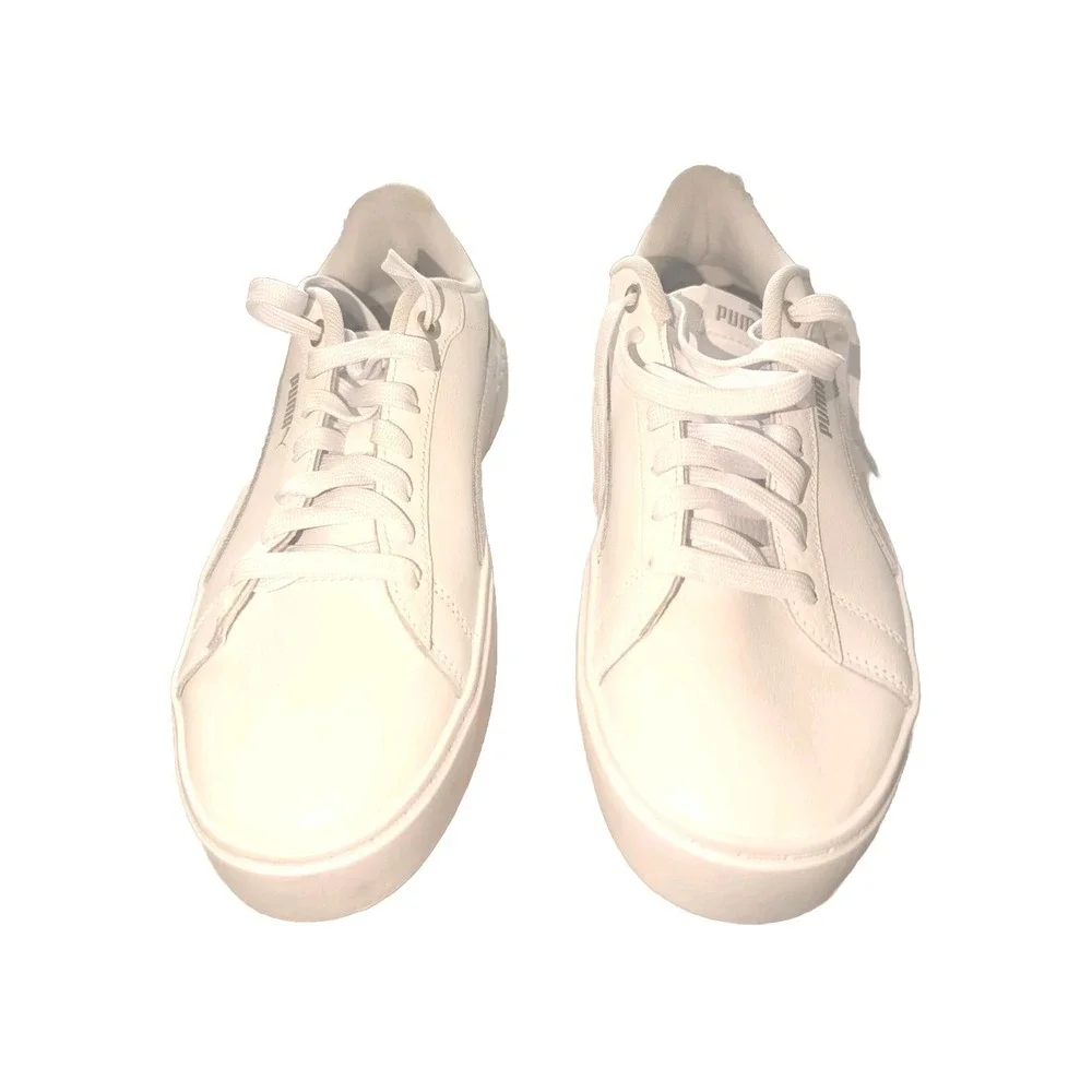 Size 11W - PUMA Smash Platform V2 Triple White W, Please Read Description.